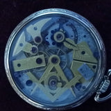 Rare Dudley Masonic Model 2 Display Case Pocket Watch w Masonic Symbol Dial Movement