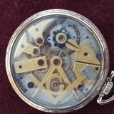 Rare Dudley Masonic Model 2 Display Case Pocket Watch w Masonic Symbol Dial Movement