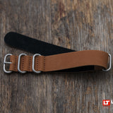 Brown Leather Military SS Strap 22mm and 24mm by LÜM-TEC