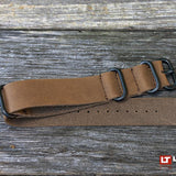 Brown Leather Military PVD Strap 22 and 24mm by LÜM-TEC