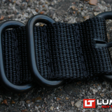 Black Nylon Military Style NATO Strap PVD Hardware 22mm and 24mm by LÜM-TEC