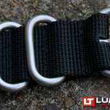 Black Nylon Military Style NATO Strap SS Hardware 22mm and 24mm by LÜM-TEC
