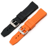 MARATHON TEXTURED VULCANIZED RUBBER WATCH STRAP 2-PC: 22MM in 2 COLORS