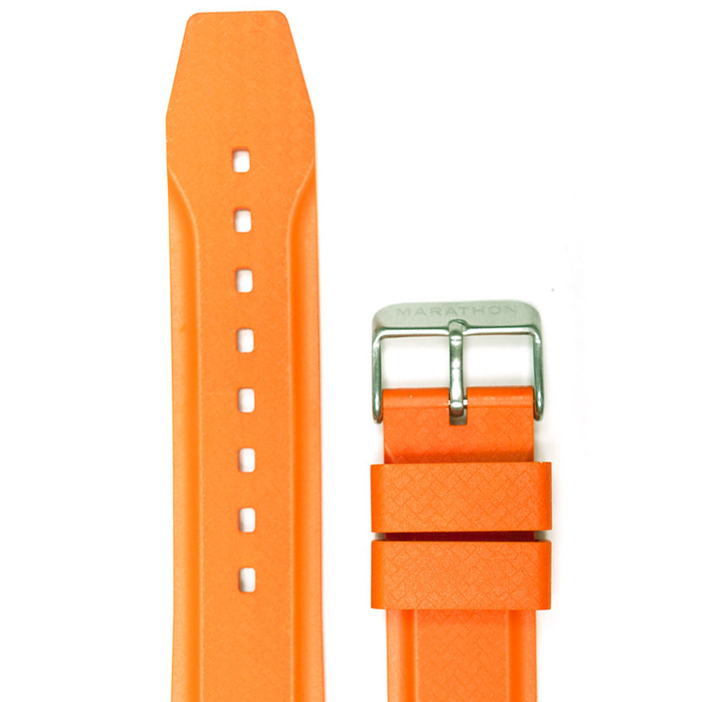 MARATHON TEXTURED VULCANIZED RUBBER WATCH STRAP 2-PC: 22MM in 2 COLORS