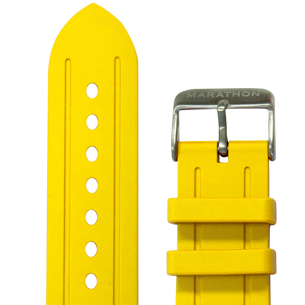 MARATHON VULCANIZED RUBBER WATCH STRAP 2-PC, 22MM in 3 COLORS!