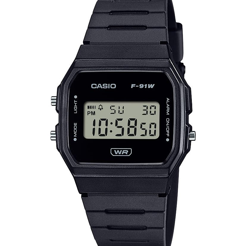 Casio F91W Series | Digital Watch | Water Resistant | LED Light | 1/100 SEC Stopwatch | Regular Time Keeping (HR, Min, SEC, PM, Date, Day) | Daily Alarm | Lightweight | 7 Year Battery