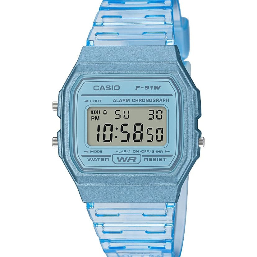 Casio F91W Series | Digital Watch | Water Resistant | LED Light | 1/100 SEC Stopwatch | Regular Time Keeping (HR, Min, SEC, PM, Date, Day) | Daily Alarm | Lightweight | 7 Year Battery