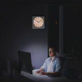 MARATHON Studio Edition Jumbo 12 Inch Analog Wall Clock with Auto Night-Light