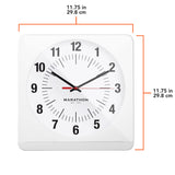 MARATHON Studio Edition Jumbo 12 Inch Analog Wall Clock with Auto Night-Light