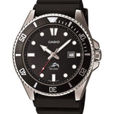 Casio MDV106 Series | 44mm Unisex Analog Watch | 200M WR | Stainless Steel Case | Resin Band | 2 Hand Analog (HR, Min, SEC) | Date Display | Screw Down Crown/Screw Down Caseback | 3 Year Battery