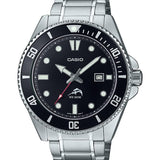 Casio MDV106 Series | 44mm Unisex Analog Watch | 200M WR | Stainless Steel Case | Resin Band | 2 Hand Analog (HR, Min, SEC) | Date Display | Screw Down Crown/Screw Down Caseback | 3 Year Battery
