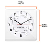MARATHON Studio Edition Jumbo 12 Inch Analog Wall Clock with Auto Night-Light