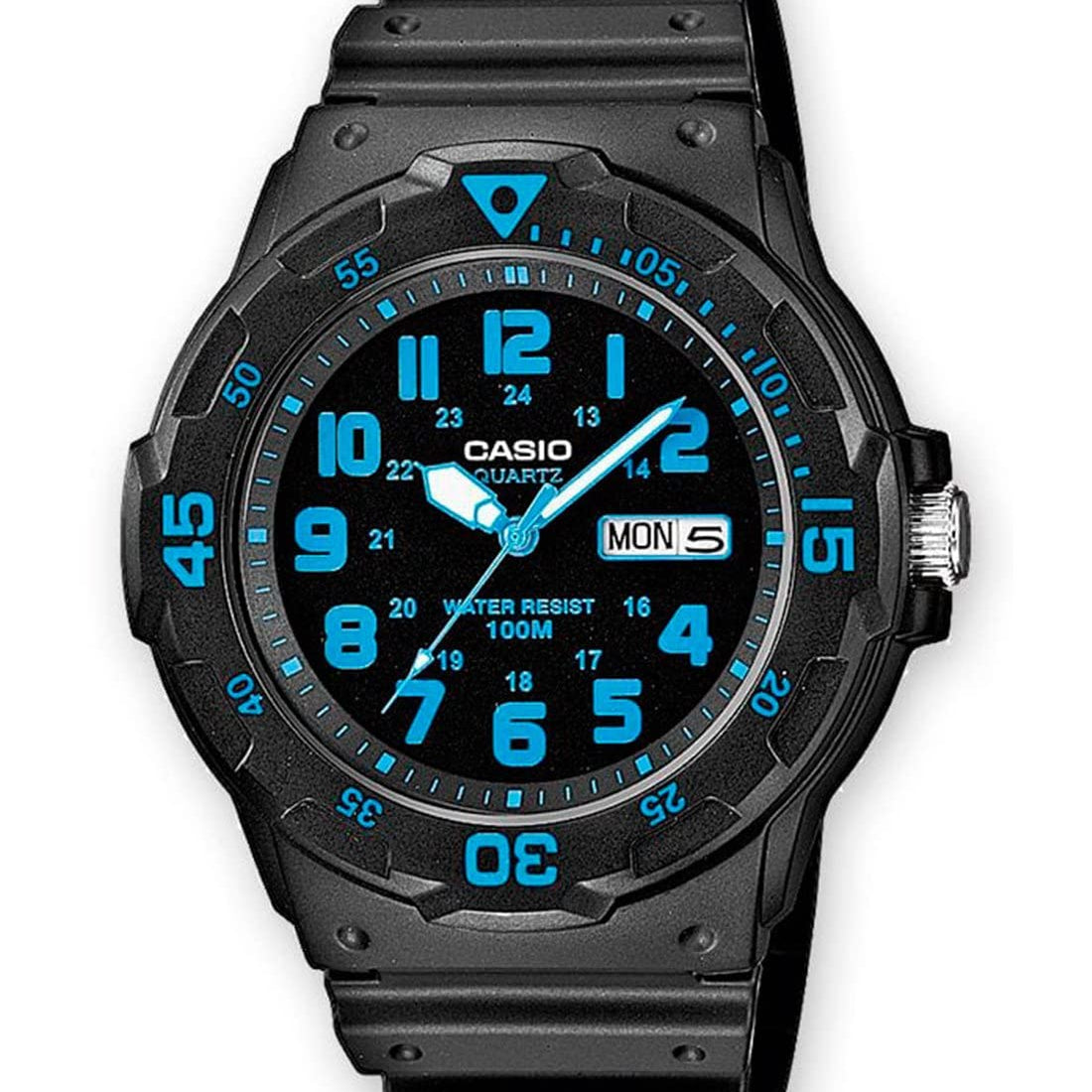 Casio MRW200H Series | Unisex Analog Watch | 100M WR | Stainless Steel Case | Resin Band | 2 Hand Analog (HR, Min, SEC) | Date Display | Screw Down Crown/Screw Down Caseback | 3 Year Battery