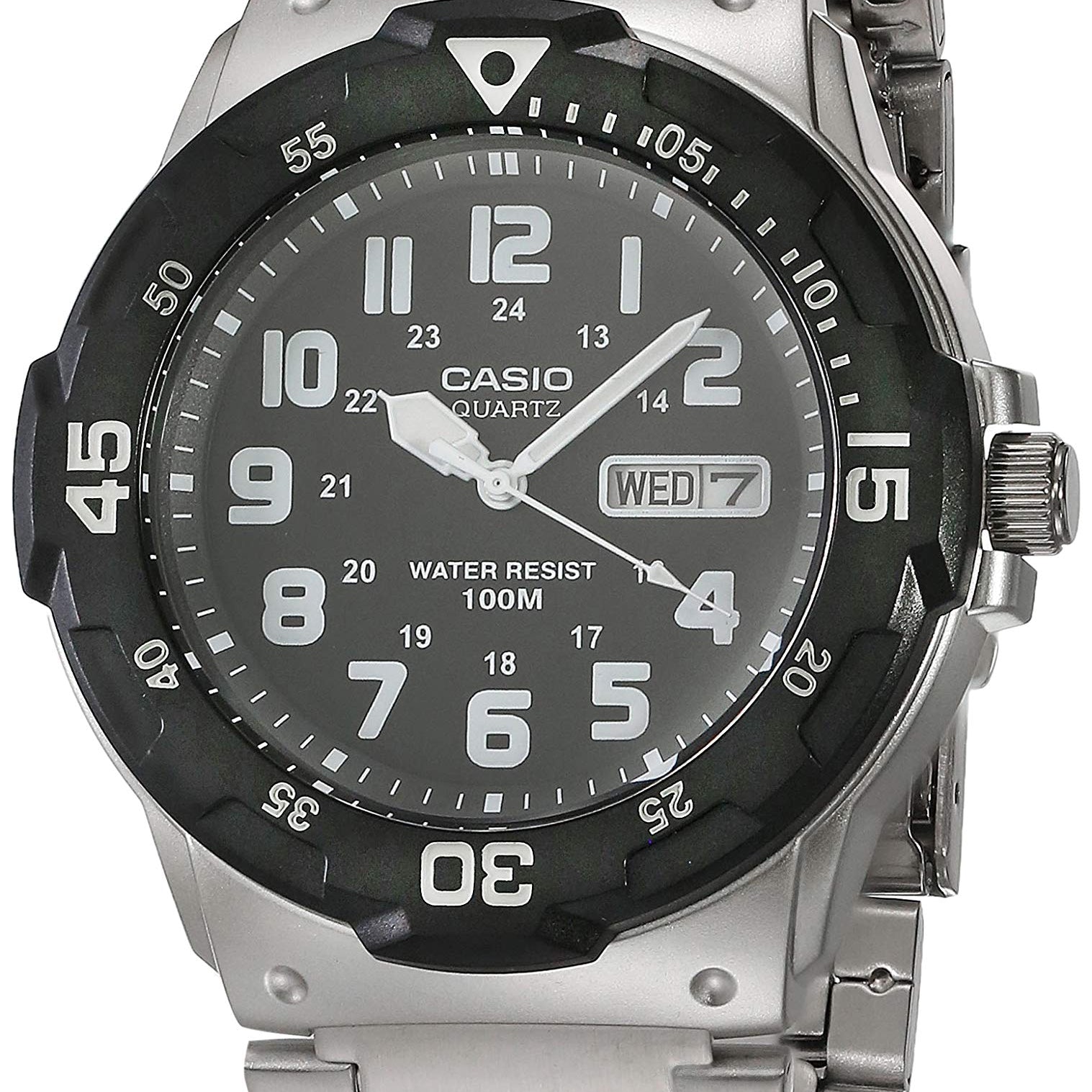 Casio MRW200H Series | Unisex Analog Watch | 100M WR | Stainless Steel Case | Resin Band | 2 Hand Analog (HR, Min, SEC) | Date Display | Screw Down Crown/Screw Down Caseback | 3 Year Battery
