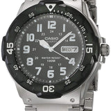 Casio MRW200H Series | Unisex Analog Watch | 100M WR | Stainless Steel Case | Resin Band | 2 Hand Analog (HR, Min, SEC) | Date Display | Screw Down Crown/Screw Down Caseback | 3 Year Battery
