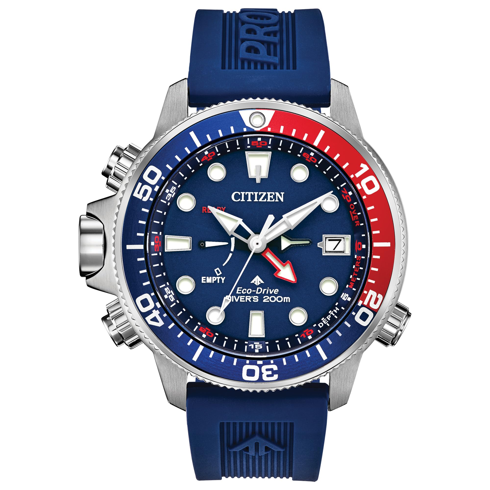 Citizen 53mm Men's Eco-Drive Promaster Sea Aqualand Depth Meter Watch in Stainless Steel w/ Strap