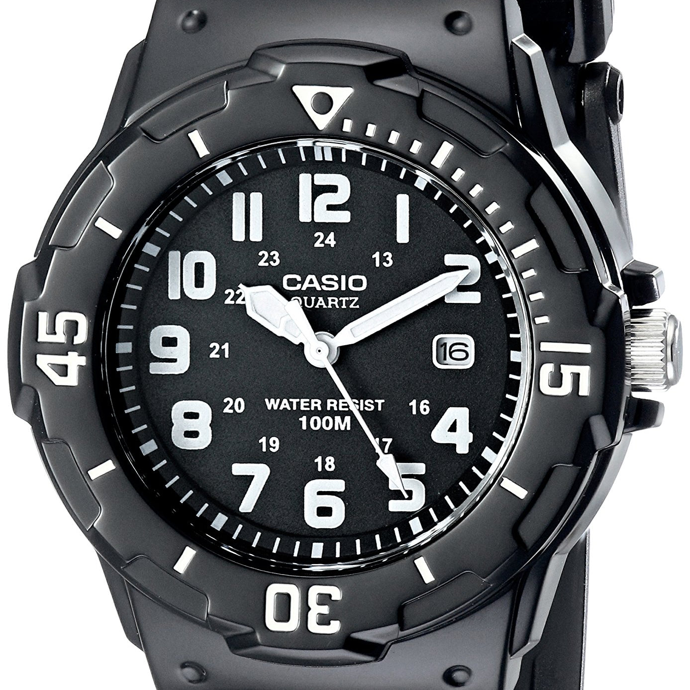 Casio MDV106 Series | 44mm Unisex Analog Watch | 200M WR | Stainless Steel Case | Resin Band | 2 Hand Analog (HR, Min, SEC) | Date Display | Screw Down Crown/Screw Down Caseback | 3 Year Battery