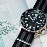 Black Smoke James Bond Nylon NATO® style Watch Band by Barton