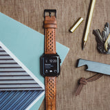Apple Watch Caramel Brown Racing Horween® Leather Watch Band by Barton