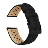 Black Racing Horween Leather Watch Band by Barton