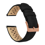 Black Racing Horween Leather Watch Band by Barton