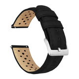 Black Racing Horween Leather Watch Band by Barton