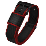 Black Red Nylon NATO® style Watch Band by Barton