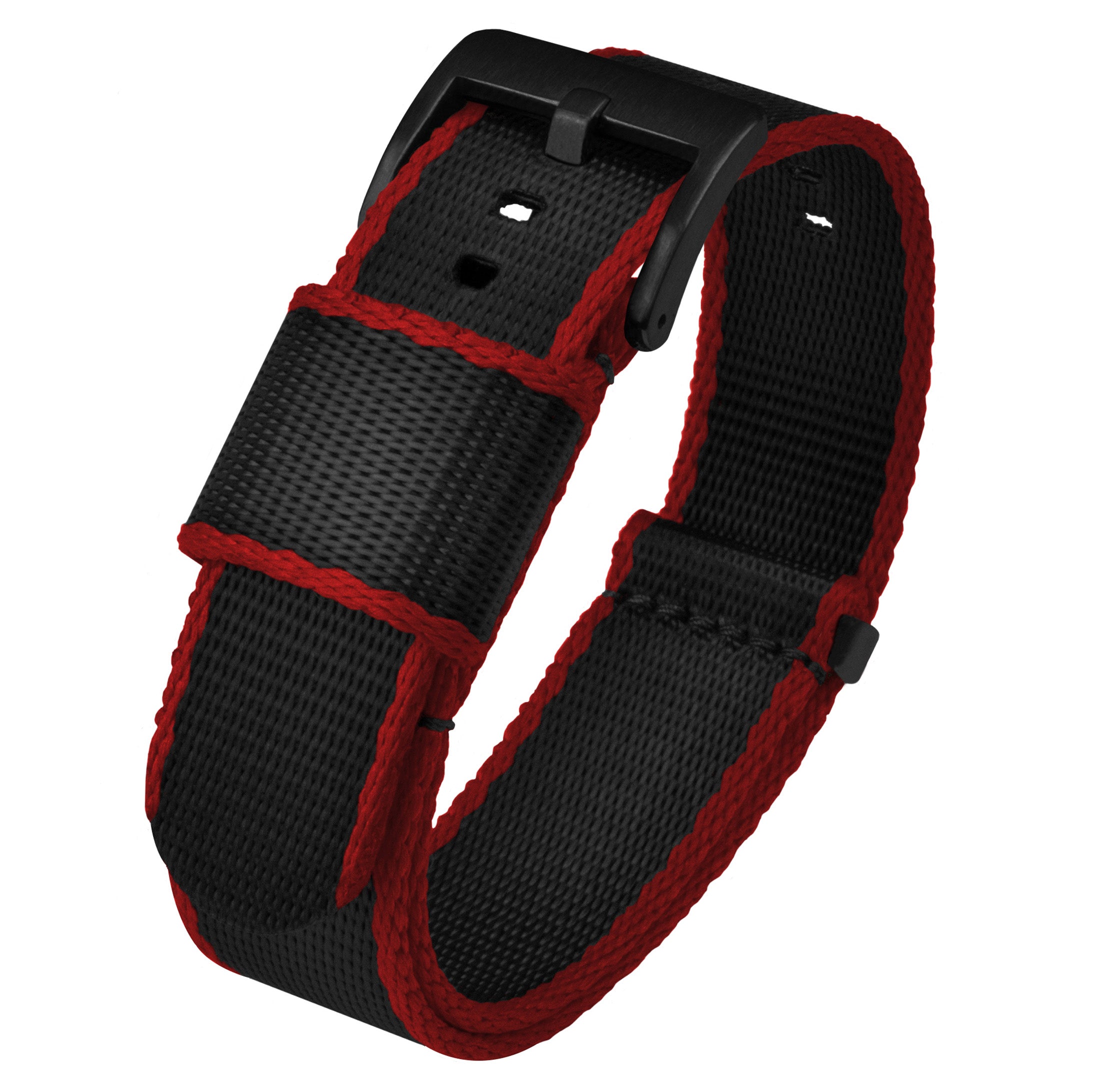 Black Red Nylon NATO® style Watch Band by Barton