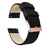 Black Leather Quick Release Watch Band by Barton