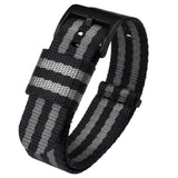 Black Grey James Bond NATO® style Watch Band by Barton
