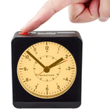 MARATHON Classic Silent Sweep Alarm Clock w/ Auto Night Light. Batteries Included (CL030053BK/WH)