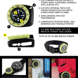 Clip-On Wrist Compass w/ Glow in The Dark Bezel SKU: CO194005-BK