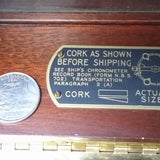 US Navy Marine Chronometer "Cork As Shown" Brass Plaque