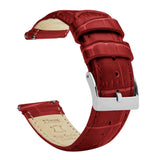 Crimson Red Alligator Grain Leather Watch Band by Barton