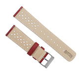 Crimson Red Racing Horween Leather Watch Band by Barton