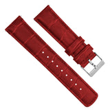 Crimson Red Alligator Grain Leather Watch Band by Barton