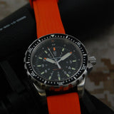 MARATHON TEXTURED VULCANIZED RUBBER WATCH STRAP 2-PC: 22MM in 2 COLORS