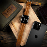 Apple Watch Caramel Brown Classic Horween® Leather Watch Band by Barton