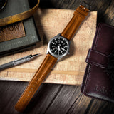 Caramel Brown Classic Horween Leather Watch Band by Barton