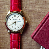 Crimson Red Alligator Grain Leather Watch Band by Barton