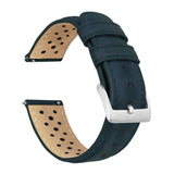 Navy Blue Racing Horween Leather Watch Band by Barton