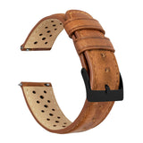 Caramel Brown Racing Horween Leather Watch Band by Barton