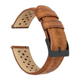 Caramel Brown Racing Horween Leather Watch Band by Barton