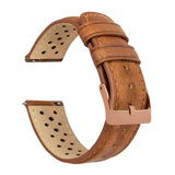 Caramel Brown Racing Horween Leather Watch Band by Barton