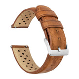Caramel Brown Racing Horween Leather Watch Band by Barton