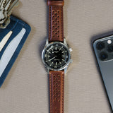Chocolate Brown Racing Horween Leather Watch Band by Barton