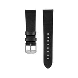 20mm 2-Piece Strap Parkerized Hardware Cross Hatch Leather, Black