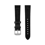 20mm 2-Piece Strap Parkerized Hardware Cross Hatch Leather, Black