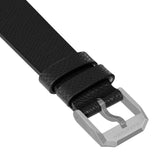 20mm 2-Piece Strap Parkerized Hardware Cross Hatch Leather, Black