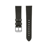 20mm 2-Piece Strap Parkerized Hardware Cross Hatch Leather, Black